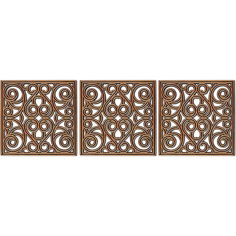BirdRock Home Rubber Stepping Stone Tiles - 12 x 12" - Set of 3 - Copper, 5 of 6