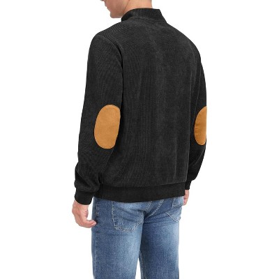 Mens Casual Corduroy Sweatshirt Long Sleeve Stand Collar 1/4 Button Up Pullover Fall Polo Sweaters