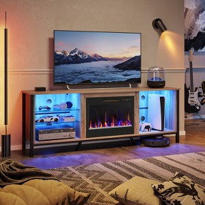 Bestier 70“ Modern LED Fireplace Entertainment Center with Chimney for TVs up to 80” - 1 of 4