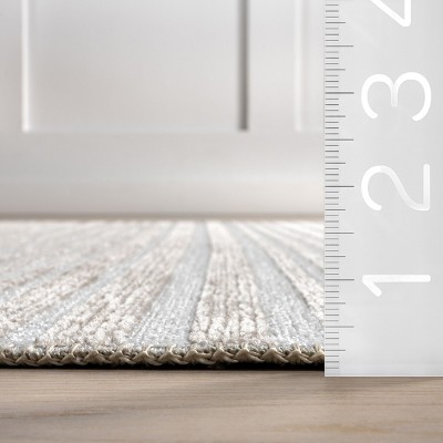 Millicent Beige and White Striped Reversible 4' x 6' Area Rug