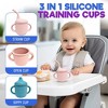 LunaLulinlk 2 pack Silicone Sippy Cups with Straws for Babies and Toddlers (Rose Quartz/Sky) - 4 of 4