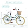 CAVINAS 20 Inch Girls Bike with Front Basket, Single-Speed Bicycle in Multiple Colors, First Pedal Bike Mini Bike for Kids Ages 7-10 - 3 of 4