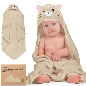 KeaBabies Cuddle Baby Hooded Towel, Organic Baby Bath Towel, Hooded Baby Towels, Baby Beach Towel for Newborn, Kids - 1 of 4