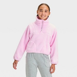 Girls' Faux Shearling Fleece Pullover Sweatshirt - All In Motion™ - 1 of 3