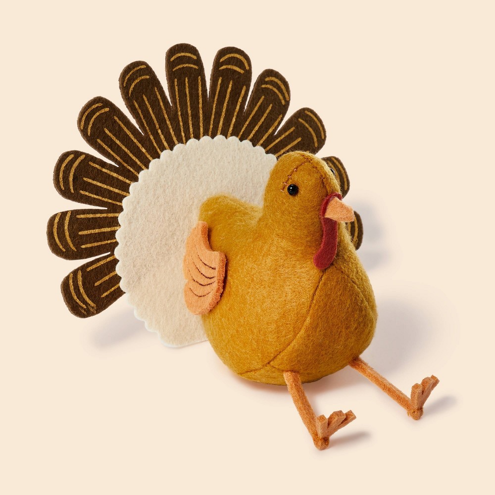 Thanksgiving Felt Turkey Party Decor Brown - Spritz