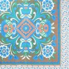 HomeRoots 88" X 84" Brown Blue And White Floral Cotton Hanging Tapestry - 4 of 4