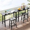 Tangkula Metal Frame Rectangle Dining Table Accommodates 4-6 People w/ Foot Pedal - 4 of 4