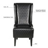 Lyngins Vintage High-Back Accent Chair, Modern High Wingback Chair, Faux Leather Living Room Chair with Birch Legs, Comfy Reading Chair/Sofa Chair - 2 of 4