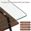 Sapphtopaz Coffee Table Rectangle Center Dining Table with Tempered Glass Tabletop and 2-Layer Storage Rack for Living Room, Apartment - 3 of 4