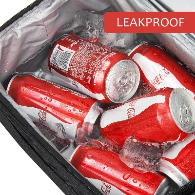 Black Double Compartment Insulated Lunch Bag with Adjustable Strap