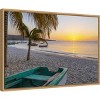 23" x 16" Sunset and Wooden Fishing Boat by Don Paulson Danita Delimont Framed Canvas Wall Art - Amanti Art - 2 of 4