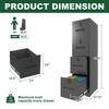 NicBex Locking File Cabinet with Drawers, Metal Space Saving Vertical Cabinet for Home & Office, Fits Letter/A4/Legal Files, Assembly Required, Black - 2 of 4
