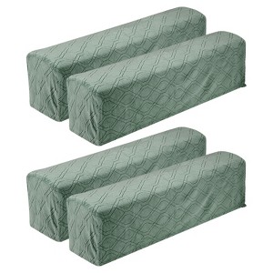 Unique Bargains Diamond Pattern Stretch Soft Jacquard Non Slip Sofa Armrest Covers - 1 of 4