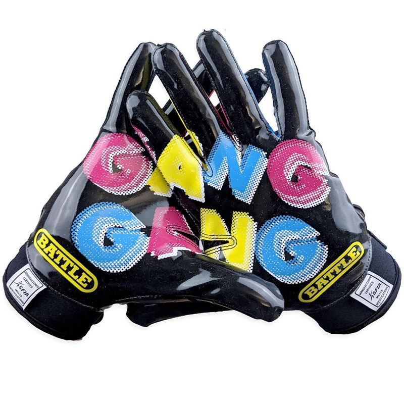 Battle Sports Gang Gang Triple Threat Youth Football Receiver Gloves - Black, 1 of 3