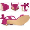 Perphy Women's Open Toe Ankle Tie Ruched Strap Bridal Kitten Heels Sandals - 3 of 4