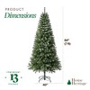 Home Heritage Brighampton Spruce Artificial Christmas Tree with LED Light Display, 7 Foot with Rotating Metal Base Stand, Green - 3 of 4