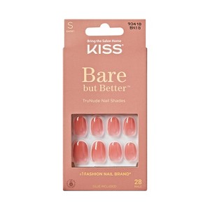 KISS Products Bare-But-Better TruNude Press-On Fake Nails - Short Oval - No More Naps - 28ct - 1 of 4