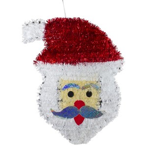 Northlight 19" Tinsel Santa Claus Iridescent Christmas Window Decoration - 1 of 4