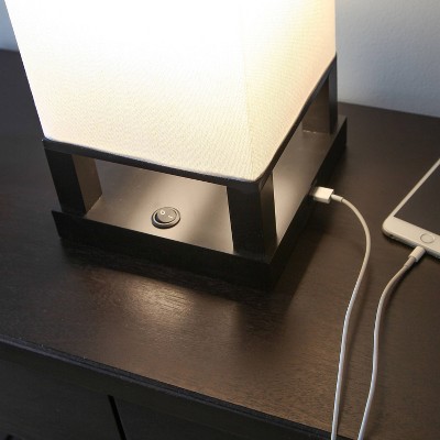 Classic Black Modern USB Charging Table Lamp