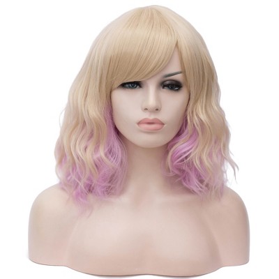 Unique Bargains Women's Curly Wigs with Wig Cap 14"