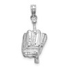 Black Bow Jewelry 14k White Gold 3D Baseball Pendant - 3 of 4