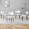 DOMETOUR White Minimalist Ergonomic Dining Chair with Curved Backrest, Set of 4, Available in Black and White - 2 of 4