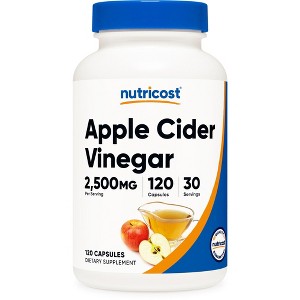 Nutricost Apple Cider Vinegar (2500mg) 120 Vegan Capsules - Gluten-Free, GMO-Free, 30 Servings - 1 of 4
