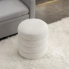 VisioGear Round Ottoman, Soft Velvet Round Ottoman Footrest Stool for Living Room, White, 16.93"*16.93"*18.5" - 4 of 4