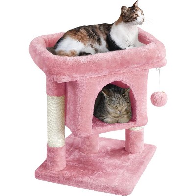 Heybly 23.5in Cat Tree Tower, Cat Condo with Sisal-Covered Scratching Posts, Cat House Activity Center Furniture