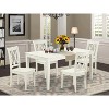 HomeStock 5-Pc Linen White Finish Solid Wood Top - Rectangular Dining Room Set - Seats 4 - 2 of 4