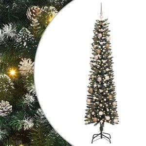 vidaXL Artificial Christmas Tree with 300 LEDs Green 58 x 58 x 210 cm - 1 of 4