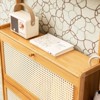 Mshliw Shoe Cabinet with 3 Rattan Flip Drawers and Coat Hooks Bamboo Shoe Storage Cabinet for Entryway Hallway Closet and Living Room - 3 of 4