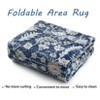 8x10 Vintage Detailed Floral Pattern Non Slip Washable Rug Thin Low Pile Indoor Carpet Fit for Living Room, Bathroom, Bedroom - 3 of 4