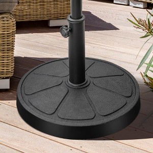 Aghana Digitals 31LBS Heavy-Duty Outdoor Umbrella Base, 18" Round Resin & Metal Stand for 9ft - 1 of 4