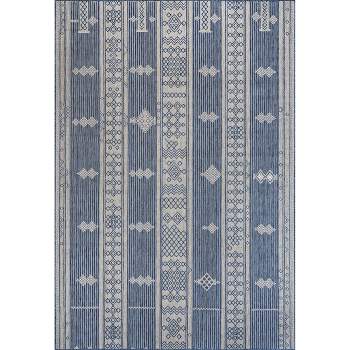 nuLOOM Leigh Stripes Indoor and Outdoor Area Rug, Size 4' x 6' Color Blue