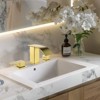 Cobbe 3-Hole Widespread Bathroom Sink Faucet Double Handle with Waterfall Spout and Pop-Up Drain Brushed Gold - 2 of 4