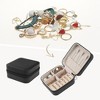 Unique Bargains Mini Portable PU Leather Travel Storage Display Holder Jewelry Box for Women and Girls Gifts - 2 of 4