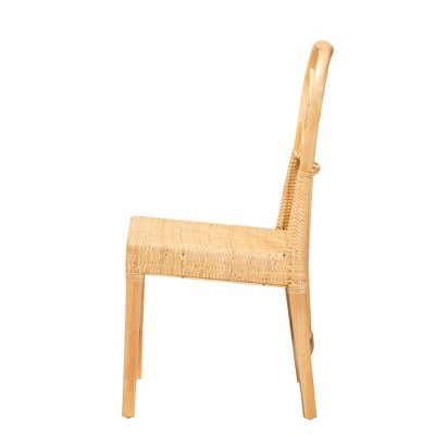 Monaco Brown Mahogany and Cane Dining Chair