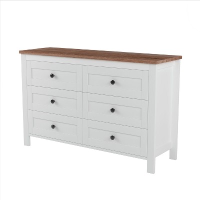 NicBex 31.50" H Round Handles Dresser Storage Cabinet for Bedroom with 6 Drawers