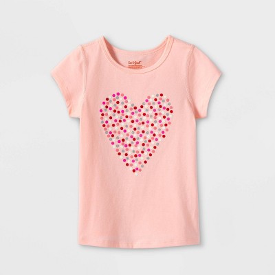 Toddler Girls' Adaptive Valentines Day Short Sleeve T-Shirt - Cat & Jack™ Pink