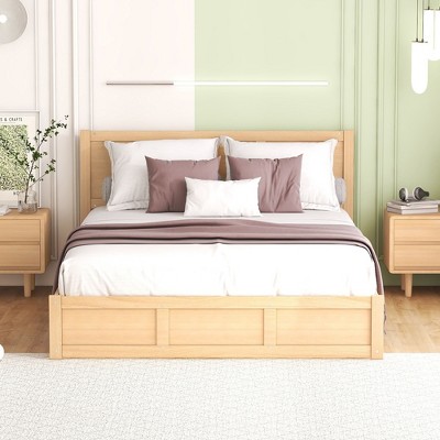 NicBex Full Size Hydraulic Platform Bed Modern Wooden Bed Frame with Drawers and 2 Bottom Storage Space for Bedroom, No Box Spring Required