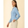 Allegra K Women's Long Sleeve Button Cuff Point Collar Button Down Shirt - 4 of 4