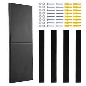 VEVOR Gym Wall Padding, 60 x 20 x 2 inch Tear-Resistant Wall Mat, Removable 2" Thick Foam High Density Basketball Court Wall-Mounted Padding, Black - 1 of 4