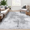 Vintage Distressed Area Rug, Machine Washable Rug for Living Room, Non-Slip Non-Shedding Floral Carpet, Low Pile Stain Resistant Rug - 3 of 4