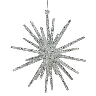 Northlight 8.25” Silver Glittered Starburst Christmas Ornament