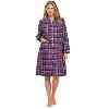 Casual Nights Women's Floral Snap Front Flannel Duster Long Sleeve Lounger Dress - 2 of 4