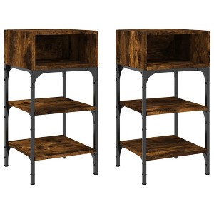 CLIHOME Set of 2 Nightstands End Table Storage Display Bedroom Furniture Drawer Shelf Bedside Tables - 1 of 4