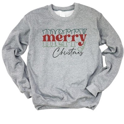 Simply Sage Market Women's Graphic Sweatshirt Merry Christmas Stacked