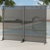 Lirago 72 in. Galvanized Metal Outdoor Privacy Screens Garden Outdoor Fence Black - 3 of 4