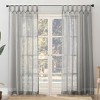 50"x84" No. 918 Sheer Amina Open Weave Indoor/Outdoor Tab Top Curtain Panel Gray: Nautical Coastal Style, Machine Washable - 2 of 4